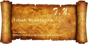 Tobak Nikoletta névjegykártya